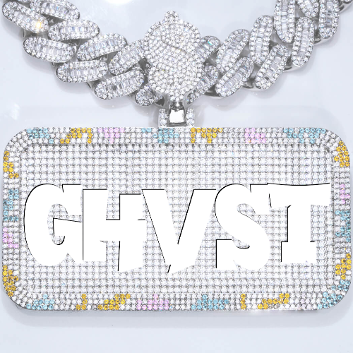 CUSTOM LETTER NECKLACE 3D COLORFUL SQUARE