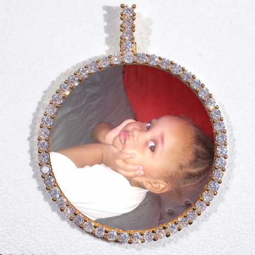 LARGE 3D CIRCLE CUSTOM PICTURE PENDANT