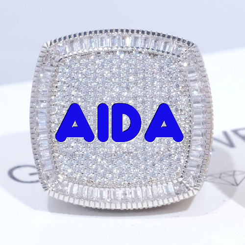 CUSTOM LETTER 3D ICED RING