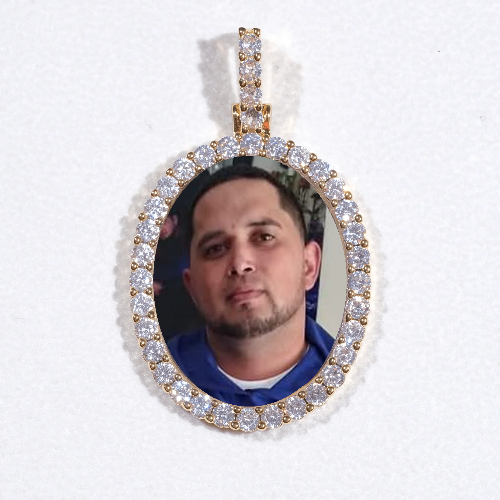 3D Oval Custom Picture Pendant