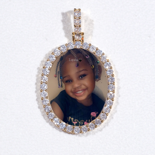 3D Oval Custom Picture Pendant