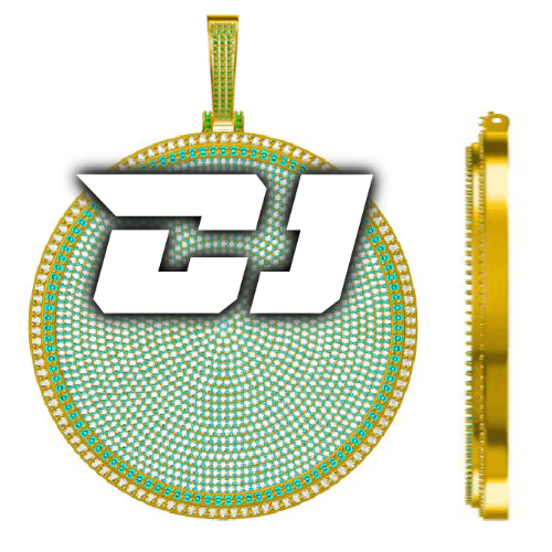CUSTOM LETTER NECKLACE 3D BIG DISC