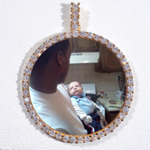 LARGE 3D CIRCLE CUSTOM PICTURE PENDANT