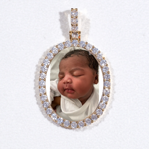 3D Oval Custom Picture Pendant