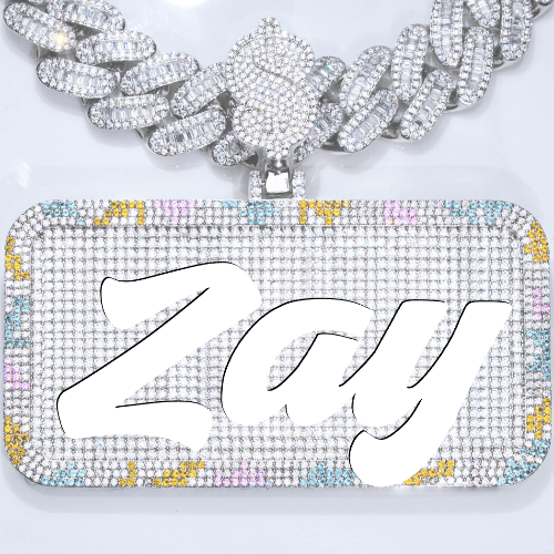 CUSTOM LETTER NECKLACE 3D COLORFUL SQUARE