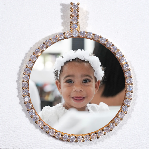 LARGE 3D CIRCLE CUSTOM PICTURE PENDANT