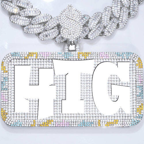 CUSTOM LETTER NECKLACE 3D COLORFUL SQUARE