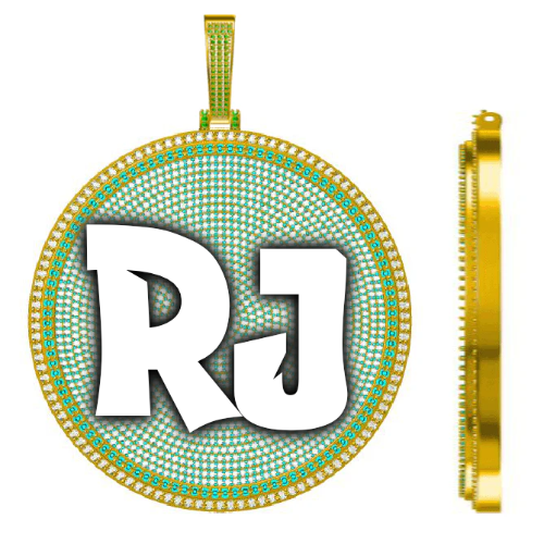 CUSTOM LETTER NECKLACE 3D BIG DISC
