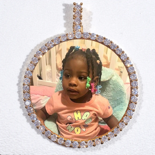 LARGE 3D CIRCLE CUSTOM PICTURE PENDANT