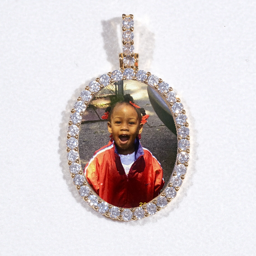 3D Oval Custom Picture Pendant