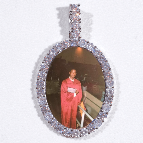 Large 3D Oval Custom Picture Pendant