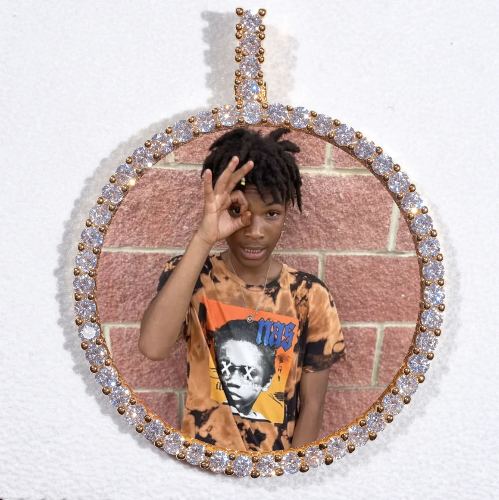LARGE 3D CIRCLE CUSTOM PICTURE PENDANT