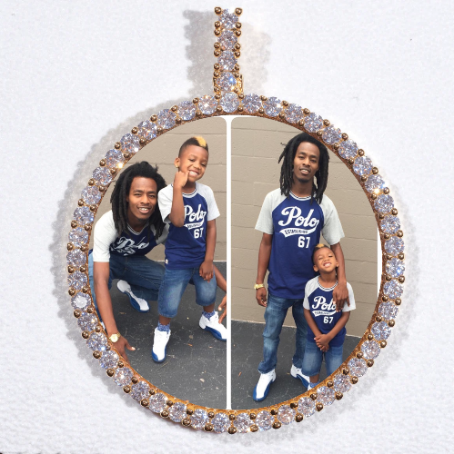 LARGE 3D CIRCLE CUSTOM PICTURE PENDANT