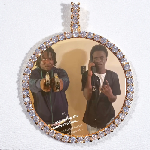 LARGE 3D CIRCLE CUSTOM PICTURE PENDANT