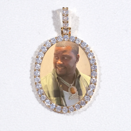 3D Oval Custom Picture Pendant