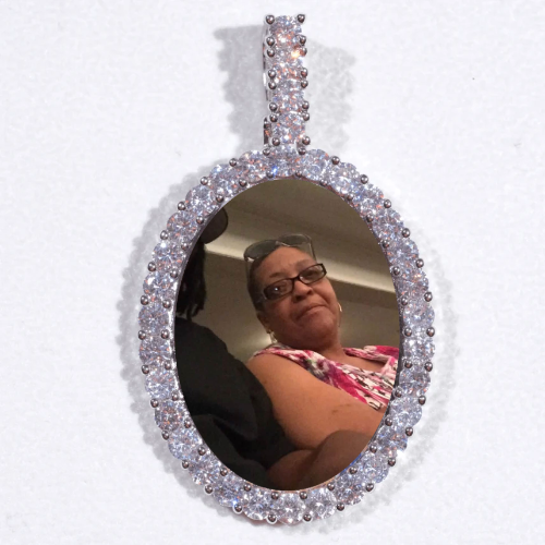 Large 3D Oval Custom Picture Pendant
