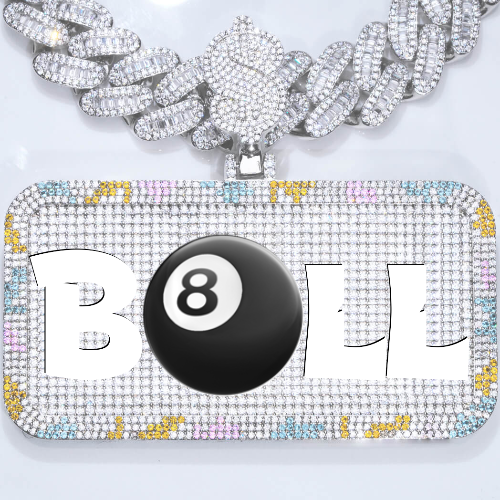 CUSTOM LETTER NECKLACE 3D COLORFUL SQUARE