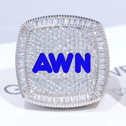 CUSTOM LETTER 3D ICED RING