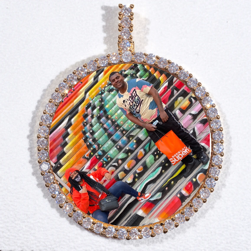 LARGE 3D CIRCLE CUSTOM PICTURE PENDANT