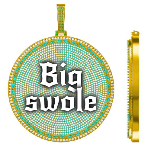 CUSTOM LETTER NECKLACE 3D BIG DISC
