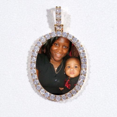 3D Oval Custom Picture Pendant