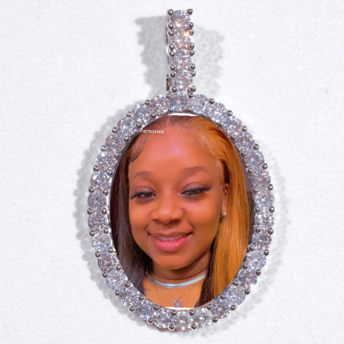 Large 3D Oval Custom Picture Pendant