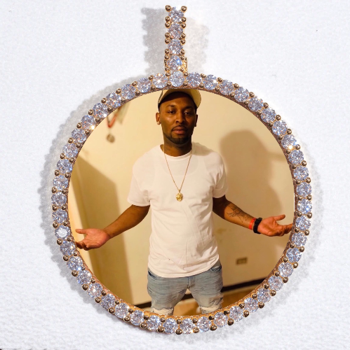 LARGE 3D CIRCLE CUSTOM PICTURE PENDANT