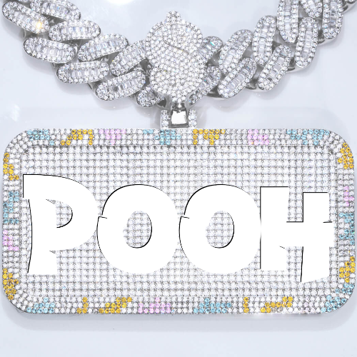 CUSTOM LETTER NECKLACE 3D COLORFUL SQUARE