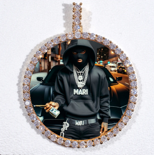 LARGE 3D CIRCLE CUSTOM PICTURE PENDANT