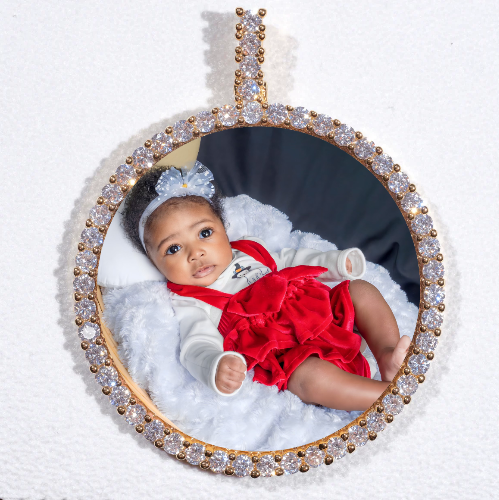 LARGE 3D CIRCLE CUSTOM PICTURE PENDANT