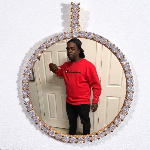 LARGE 3D CIRCLE CUSTOM PICTURE PENDANT