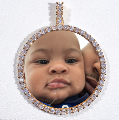 LARGE 3D CIRCLE CUSTOM PICTURE PENDANT