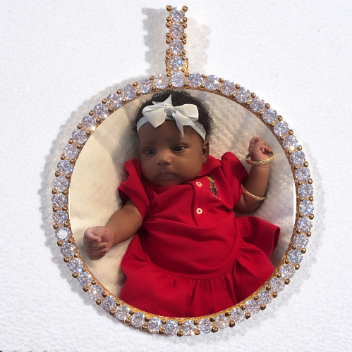 LARGE 3D CIRCLE CUSTOM PICTURE PENDANT