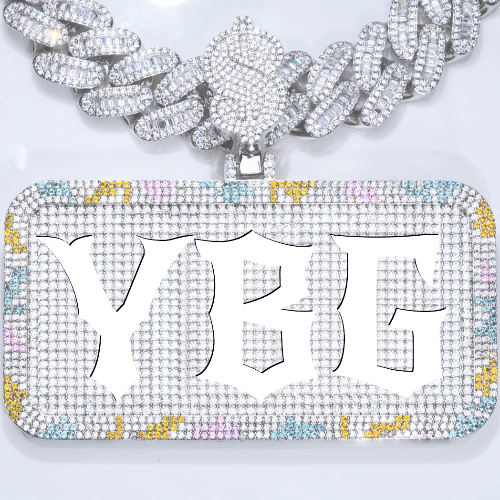 CUSTOM LETTER NECKLACE 3D COLORFUL SQUARE