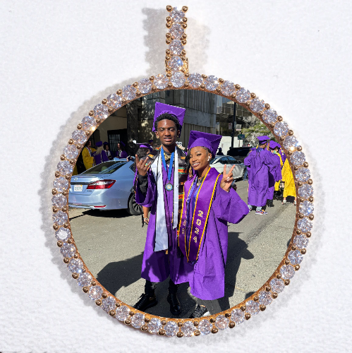 LARGE 3D CIRCLE CUSTOM PICTURE PENDANT