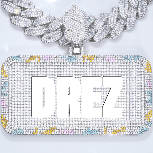 CUSTOM LETTER NECKLACE 3D COLORFUL SQUARE