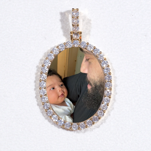 3D Oval Custom Picture Pendant