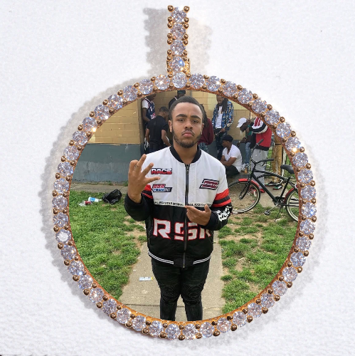 LARGE 3D CIRCLE CUSTOM PICTURE PENDANT