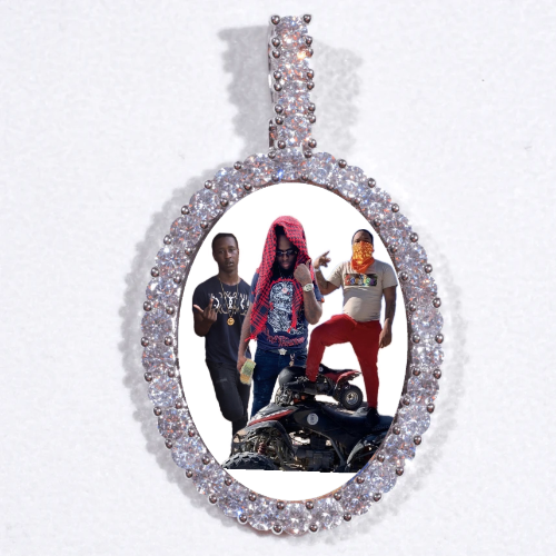 Large 3D Oval Custom Picture Pendant