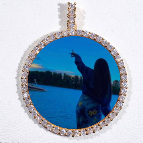LARGE 3D CIRCLE CUSTOM PICTURE PENDANT