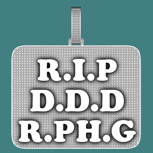 CUSTOM LETTER NECKLACE 3D BIG SQUARE
