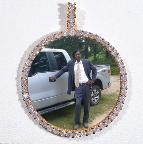 LARGE 3D CIRCLE CUSTOM PICTURE PENDANT