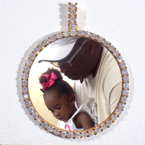 LARGE 3D CIRCLE CUSTOM PICTURE PENDANT