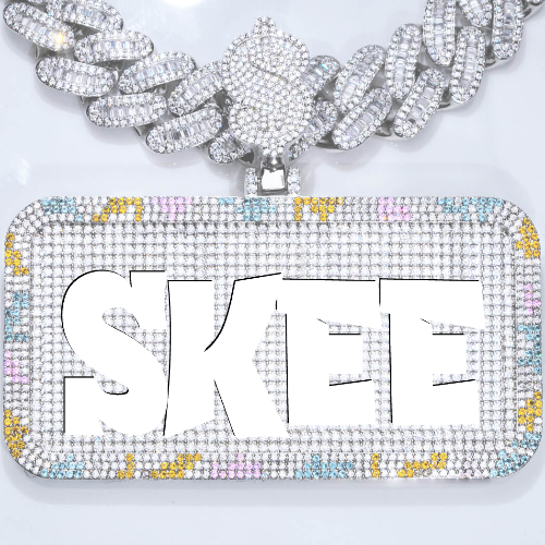 CUSTOM LETTER NECKLACE 3D COLORFUL SQUARE