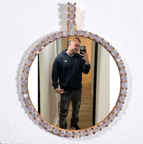 LARGE 3D CIRCLE CUSTOM PICTURE PENDANT