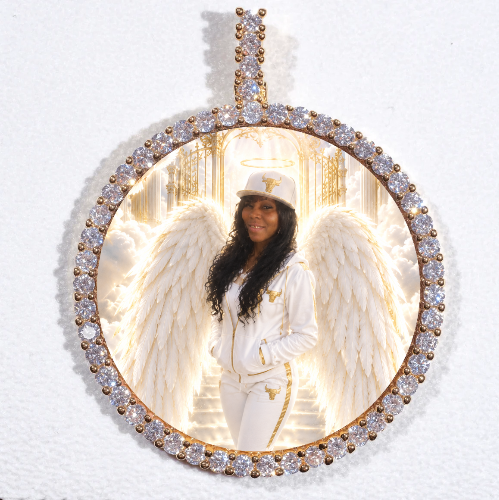 LARGE 3D CIRCLE CUSTOM PICTURE PENDANT