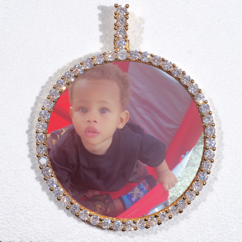 LARGE 3D CIRCLE CUSTOM PICTURE PENDANT