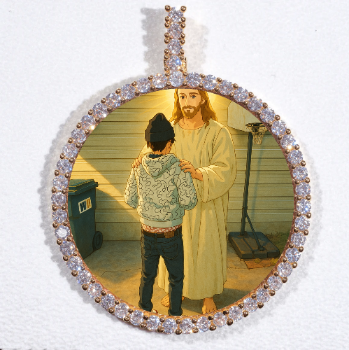 LARGE 3D CIRCLE CUSTOM PICTURE PENDANT