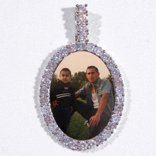 Large 3D Oval Custom Picture Pendant