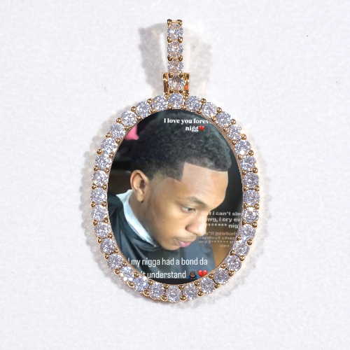 3D Oval Custom Picture Pendant